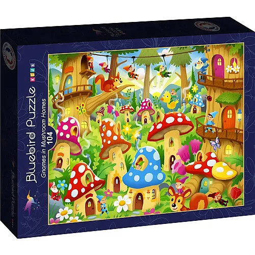Bluebird Puzzle Gnome in Pilzh�usern - 104 Teile