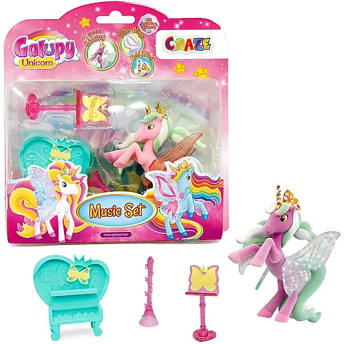 CRAZE GALUPY Unicorn Music Set - Mini Spielset Einhorn Spielzeug mit Zubeh�r , Einhorn Figuren zum Sammeln