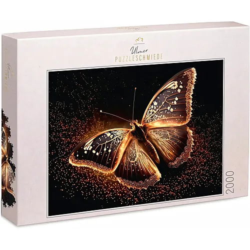 Schmetterling in Gold und Schwarz mit edlem Glanz - 2000 Teile