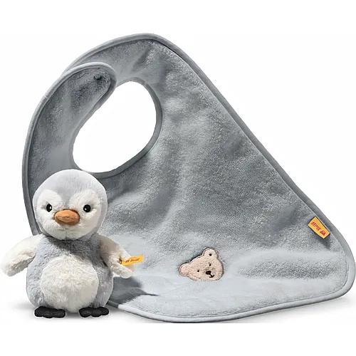 Steiff Geschenkset Lio Pinguin mit Rassel und Latz - 22 cm