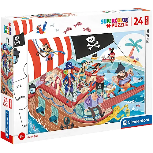 Clementoni Puzzle Supercolor Maxi Piraten - 24 Teile