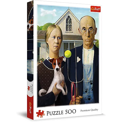 Trefl Puzzle American Gothic: Dog Edition - 500 Teile