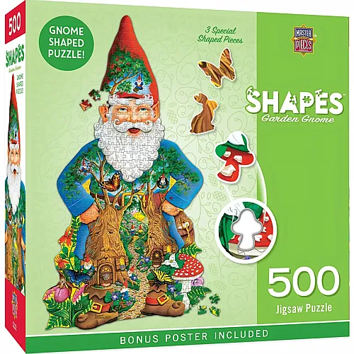 Master Pieces Puzzle Shapes Gartenzwerg - 500 Teile