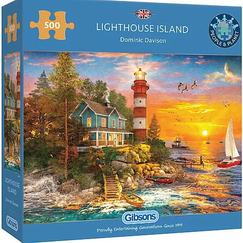Gibsons Puzzle Dominic Davison Leuchtturminsel - 500 Teile