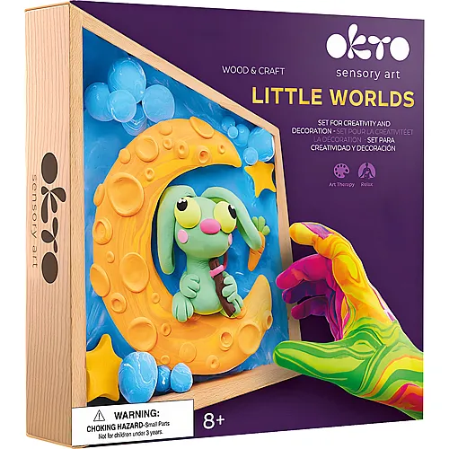 3D Hase im Mond im Holzkasten