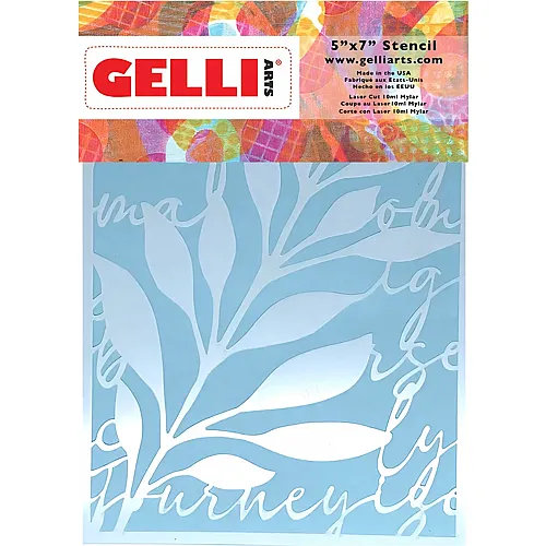 Gelli Arts Gelli Plate - Motiv-schablonen Leaves Script 12.7 X 17.8cm