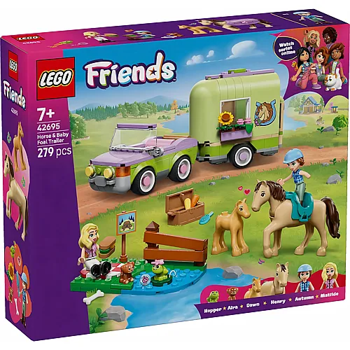 Pferd und Fohlen mit Pferdeanh�nger 42695