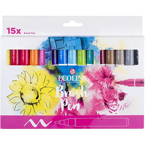 Brush Pen Ecoline Set - 15 Teile
