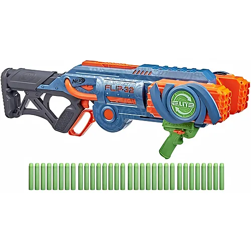 Elite 2.0 Flipshots Flip-32 Blaster, 32 Dart-L�ufe f�r doppelte Feuerkraft, Kapazit�t f�r 32 Darts, 32 Nerf Darts