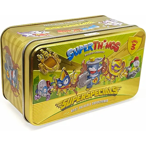 Magic Box Toys SUPERTHINGS RIVALS OF KABOOM Lata Gold Serie 3, enth�lt alle Sonderfiguren der Serie 3, einschlie�lich Ultra-Ring (Mr. King), 2 Goldf�hrer, 6 silberne Kapitans und 2 goldene Supersliders
