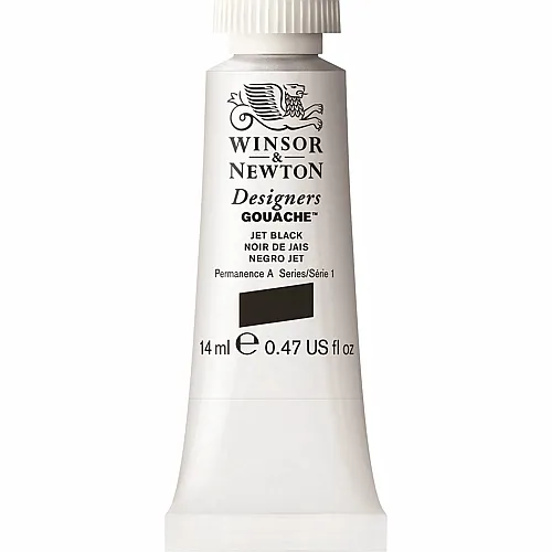 Winsor & Newton W&n Designers Gouache 14ml Tube Jetschwarz