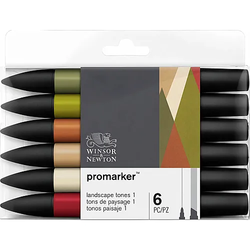 Winsor & Newton W&n Promarker 6er Set Landschaft 1