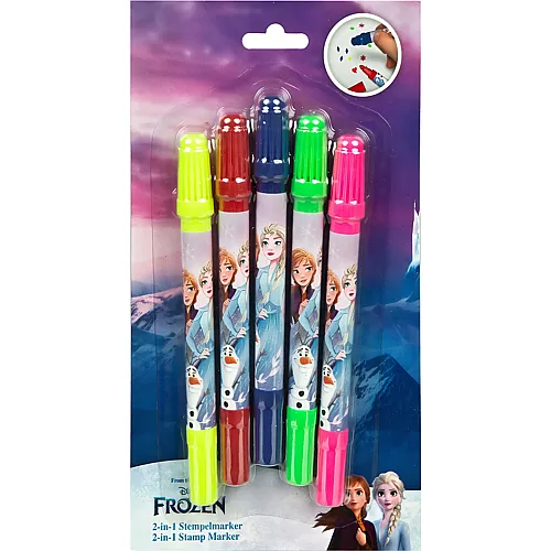 Undercover Disney Frozen 2in1 Stempelmarker 5 Fasermaler mit Stempel