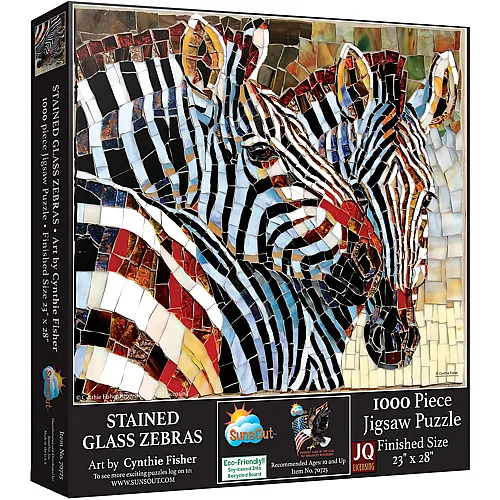 Stained Glass Zebras 1000Teile