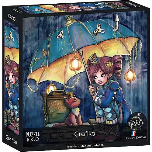 Grafika Puzzle Puzzle 1000 Teile Die Freunde unter dem Regenschirm