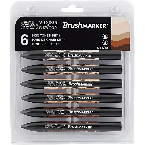 Winsor & Newton Promarker Brush 6er Set Hautt�ne