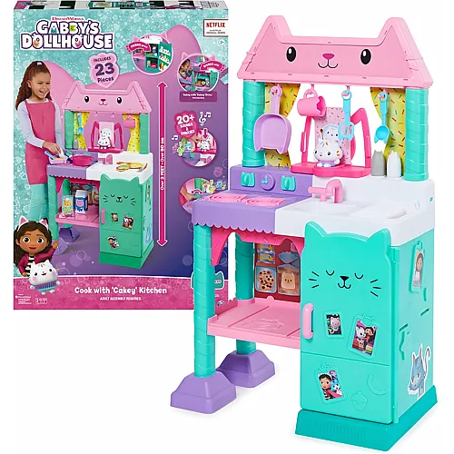 Spin Master Gabby�s Dollhouse, Cakey�s Lifesize Kitchen, Rollenspiel K�che mit Ger�uscheffekten, Spielk�chenzubeh�r und Spielzeuglebensmittel, geeignet f�r Kinder ab 3 Jahren