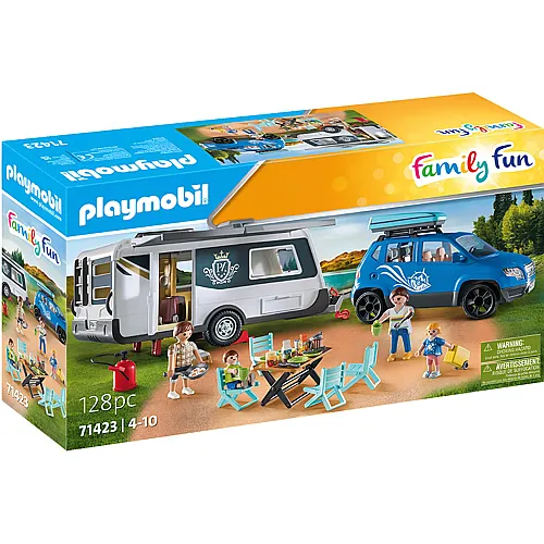 PLAYMOBIL FamilyFun Wohnwagen mit Auto (71423)