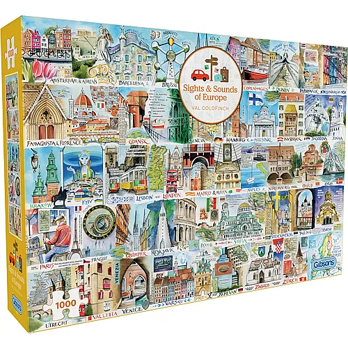 Gibsons Puzzle Val Goldfinch Sehensw�rdigkeiten und Kl�nge von Europa - 1000 Teile