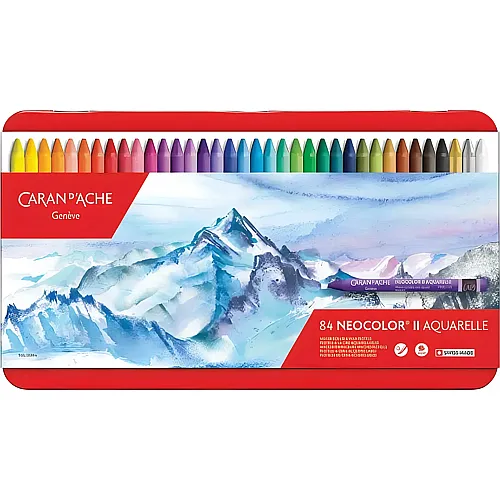 Caran d'Ache Wachsmalstifte Neocolor 2 wasservermalbar (84Teile)
