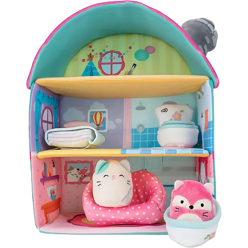 Squishmallows Squishville Fifis H�tte, superweiches Haus mit zwei 5cm Minis