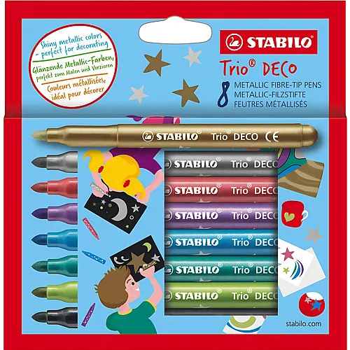 Stabilo Faserschreiber Trio Deco - 8 Teile