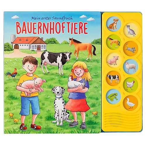Bauernhoftiere - Interaktives Pappbilderbuch mit 10 lustigen Geruschen fr Kinder ab 3 Jahren