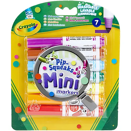 Crayola Pip-Squeaks, Mini auswaschbare Filzstifte - 7 Teile