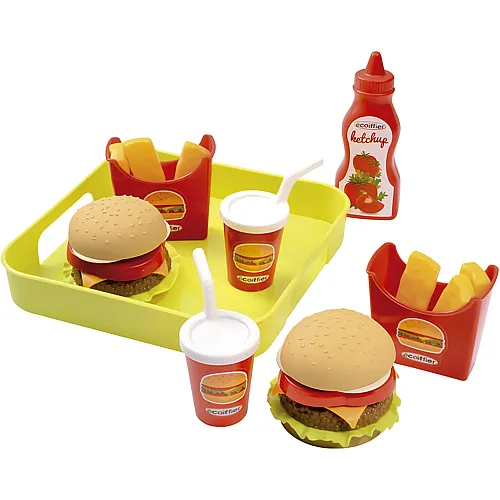 Hamburger-Set auf Tablett