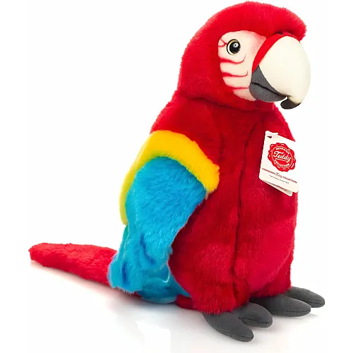 Teddy-Hermann Papagei Scharlachara Rot - 27 cm