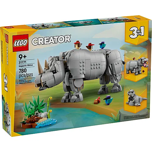 LEGO Creator 3in1 Wilde Tiere: Pr�chtiges Nashorn mit V�geln (31171)