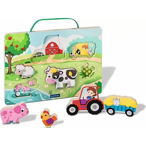 Puzzle en bois aimant�: Apprendre � compter � la ferme 6Teile