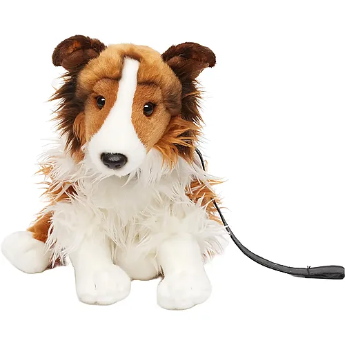 Langhaarcollie mit Leine 27cm
