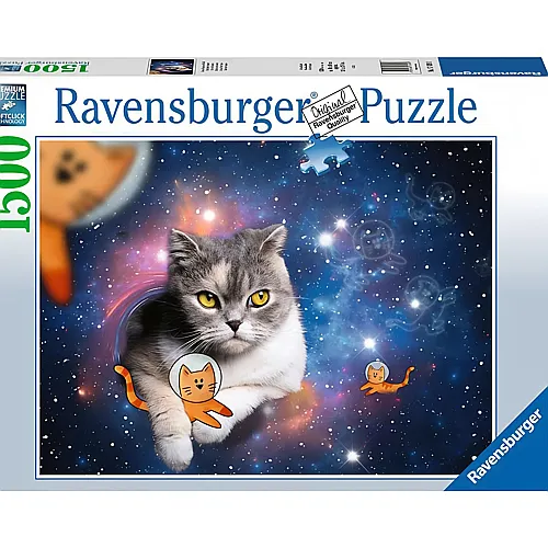 Ravensburger Puzzle Katzen fliegen im Weltall (1500Teile)