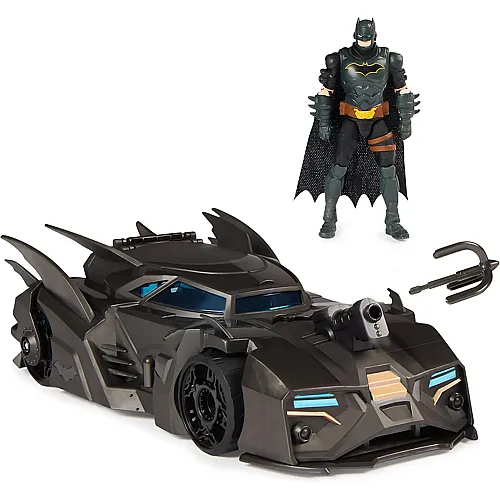 Spin Master Batman Batmobile mit Fanghaken-Katapult und Gitter-Zelle im Heck