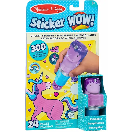 Melissa & Doug Sticker Wow 24-seitiger Aktivit�tenblock und Aufkleberstempel, 300 Aufkleber, Deko-, Bastel- und