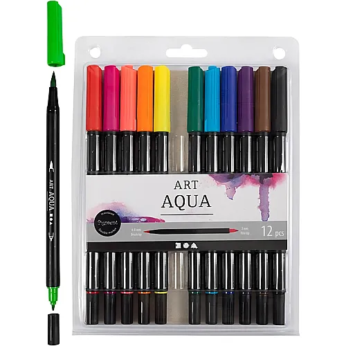 Creativ Company Aquarellmarker Standardfarben, 12 St�ck.