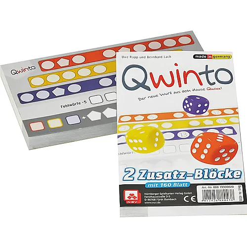 NSV Qwinto 2 Zusatz-Blcke mit je 80 Blatt