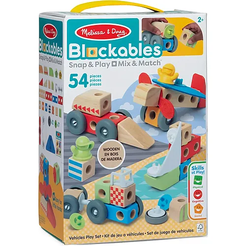 Melissa & Doug Blockables Fahrzeuge-Set - 54 Teile