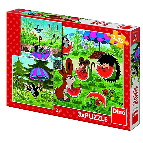Dino Puzzle Little Mole and the Umbrella - 55 Teile