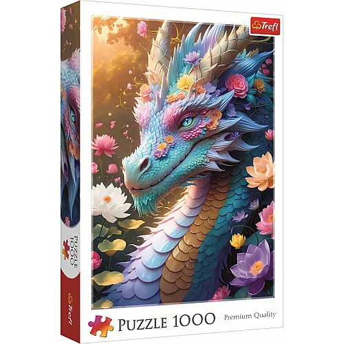 Trefl Puzzle Drache in Blumenlandschaft - 1000 Teile