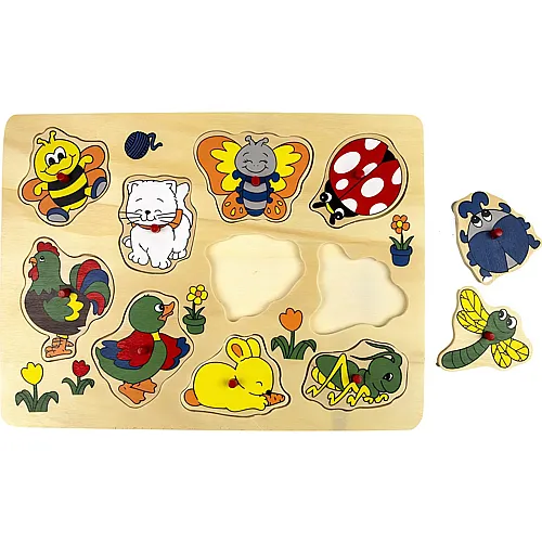 Playwood Holz-Studenpuzzle Tiere rund ums Haus, 10-tlg
