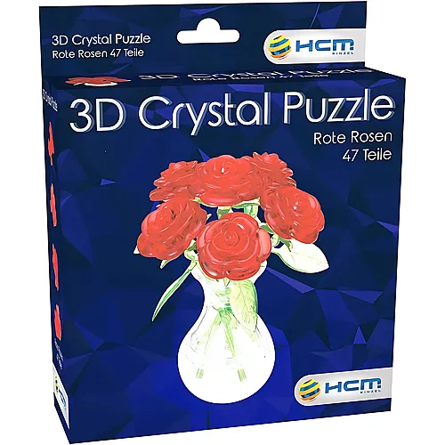 HCM Kinzel Crystal Puzzle 3D Rote Rosen - 47 Teile