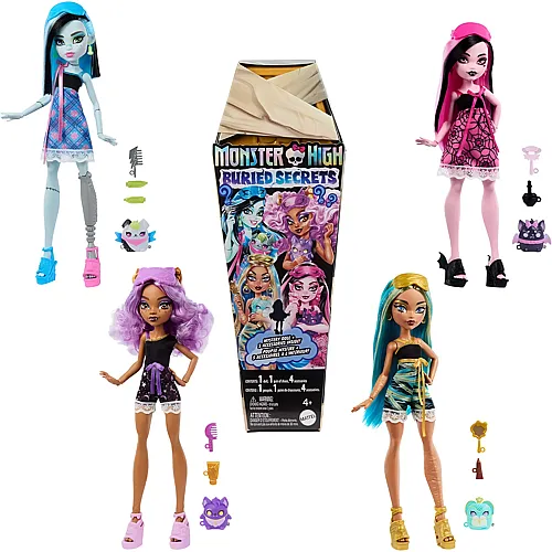 Mattel Monster High Sarkophag ass.(6) Vergrabene Sch�tze, 4-fach ass., �berraschungspuppe, ab 4 Jahren