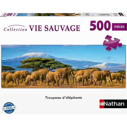 Panorama Elefantenherde 500Teile
