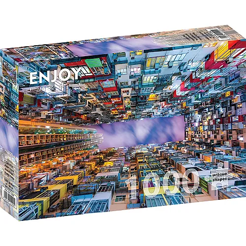 Enjoy Puzzle Farbenfrohes Mehrfamilienhaus, Hongkong - 1000 Teile