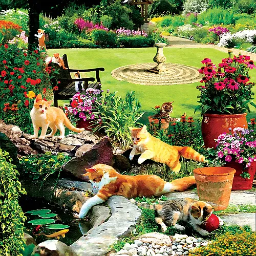 SunsOut Puzzle Chez Pachela Garden Fishermen (500Teile)