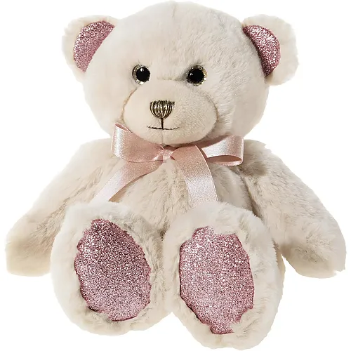 Heunec Teddyb�r Pearlie Taupie mit ros� Schleife - 18 cm