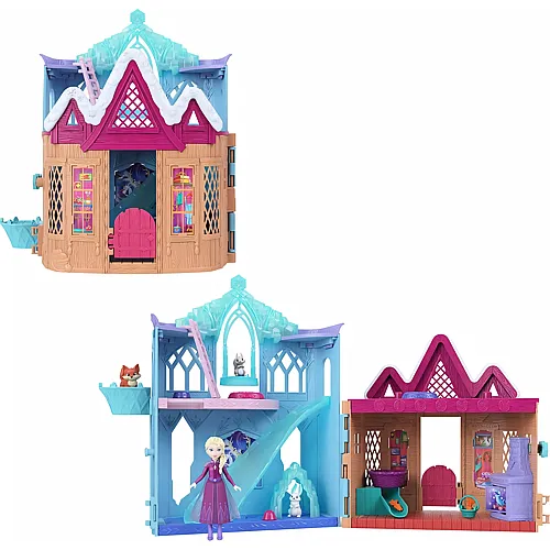 Mattel Disney Die Eisk�nigin ELSA Spielset mit Kleiner Puppe bestehend aus 10 Spielbereichen, 3 Tierfreunden und 8