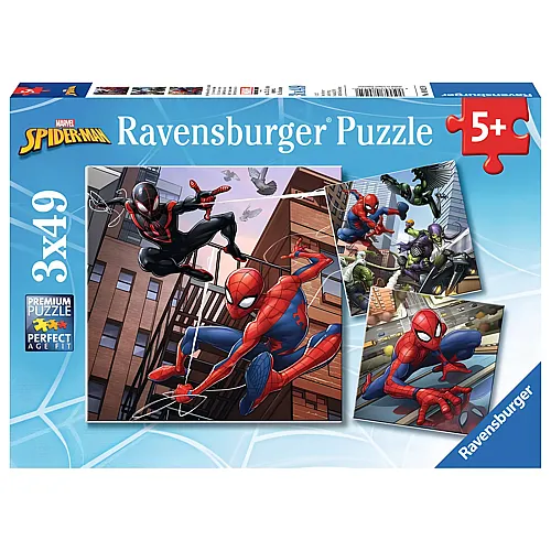 Ravensburger Puzzle Spiderman beschtzt die Stadt (3x49)